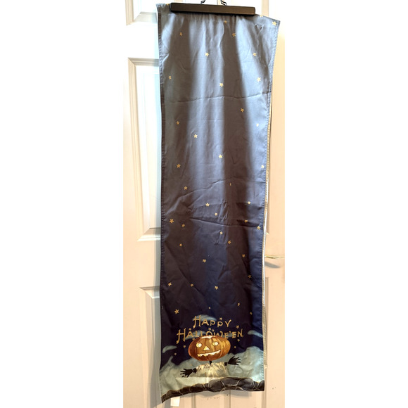 Williams Sonoma Halloween Table Runner Happy Hallowe'en Pumpkin Scarecrow 106 in - Picture 5 of 10